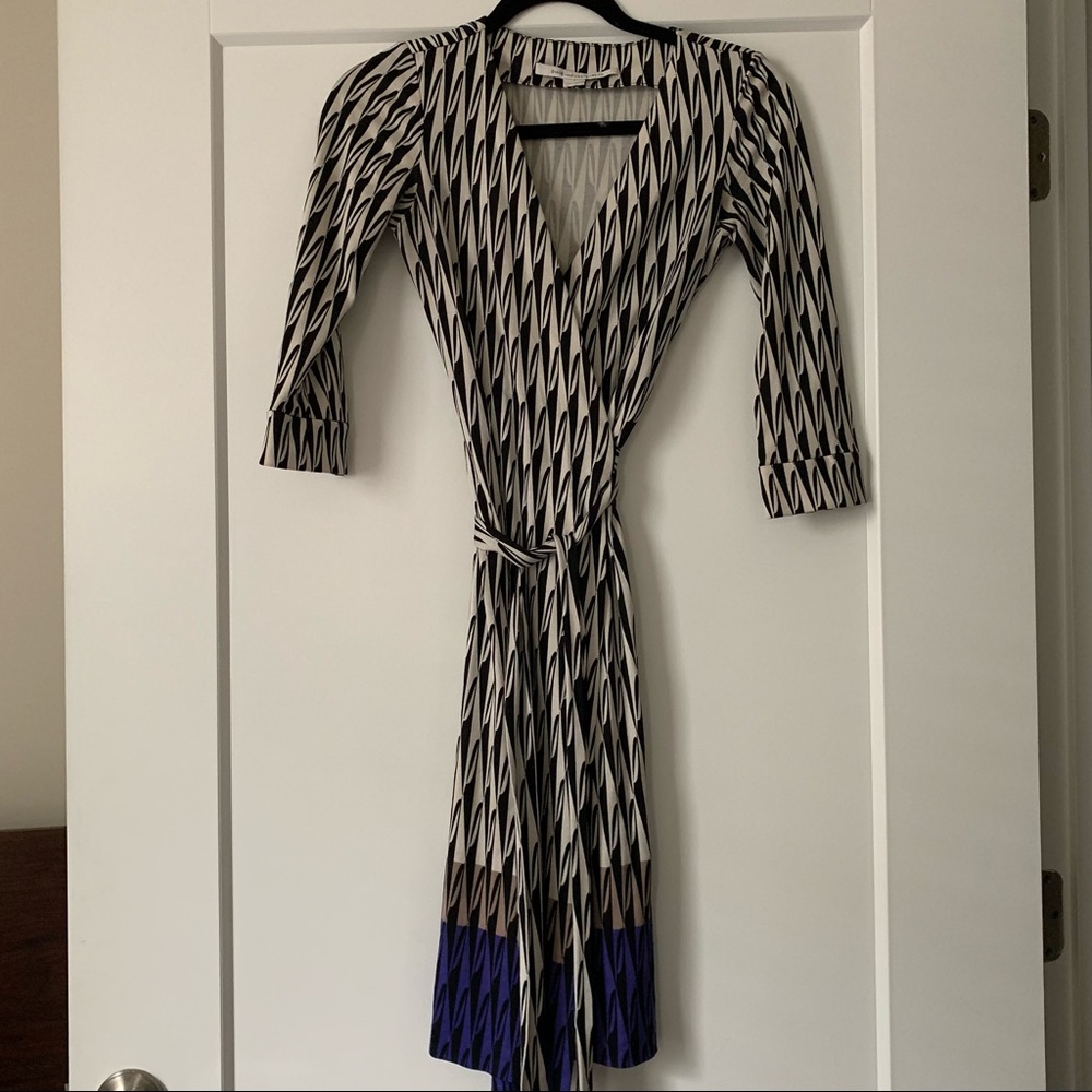 DVF Wrap Dress 3/4 Sleeves